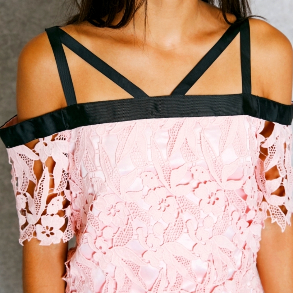 TopShop Cold Shoulder Pink Shirt